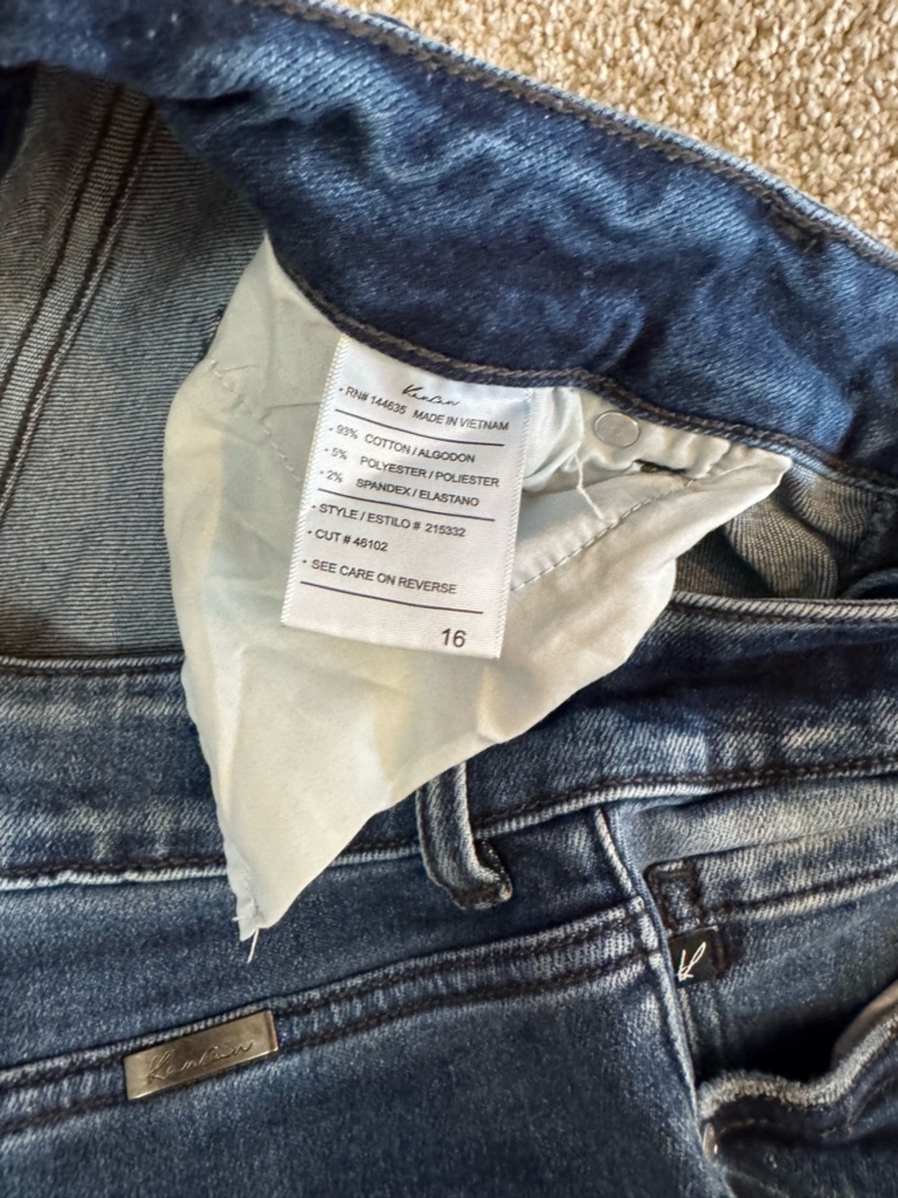 KanCan Distressed Dark Blue Denim Women's Bermuda Shorts - Picture 4 of 4